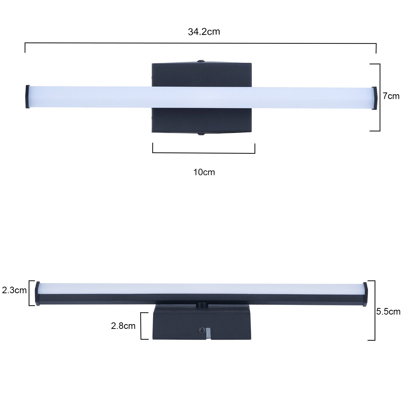 Nettlife LED Wandleuchte Innen Schwarz Modern 6/12/18/27W 3000K Flur Wandbeleuchtung Warmweiß, LED fest integriert, Warmweiß, Wandlicht für Wohnzimmer Schlafzimmer Küche