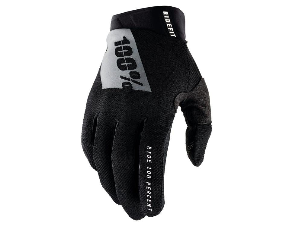 Fahrradhandschuhe 100% Ridefit Gloves M black/white - atmungsaktive MTB-Handschuhe mit T