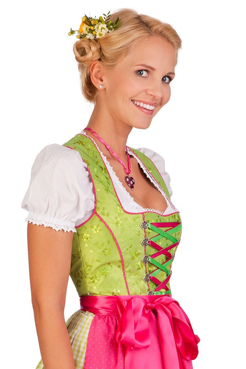 Dirndl Mini Dirndl 2tlg. - JASMIN - erdbeer, apfelgrün