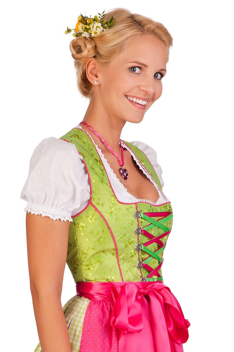 MarJo Dirndl Mini Dirndl 2tlg. - JASMIN - erdbeer, apfelgrün