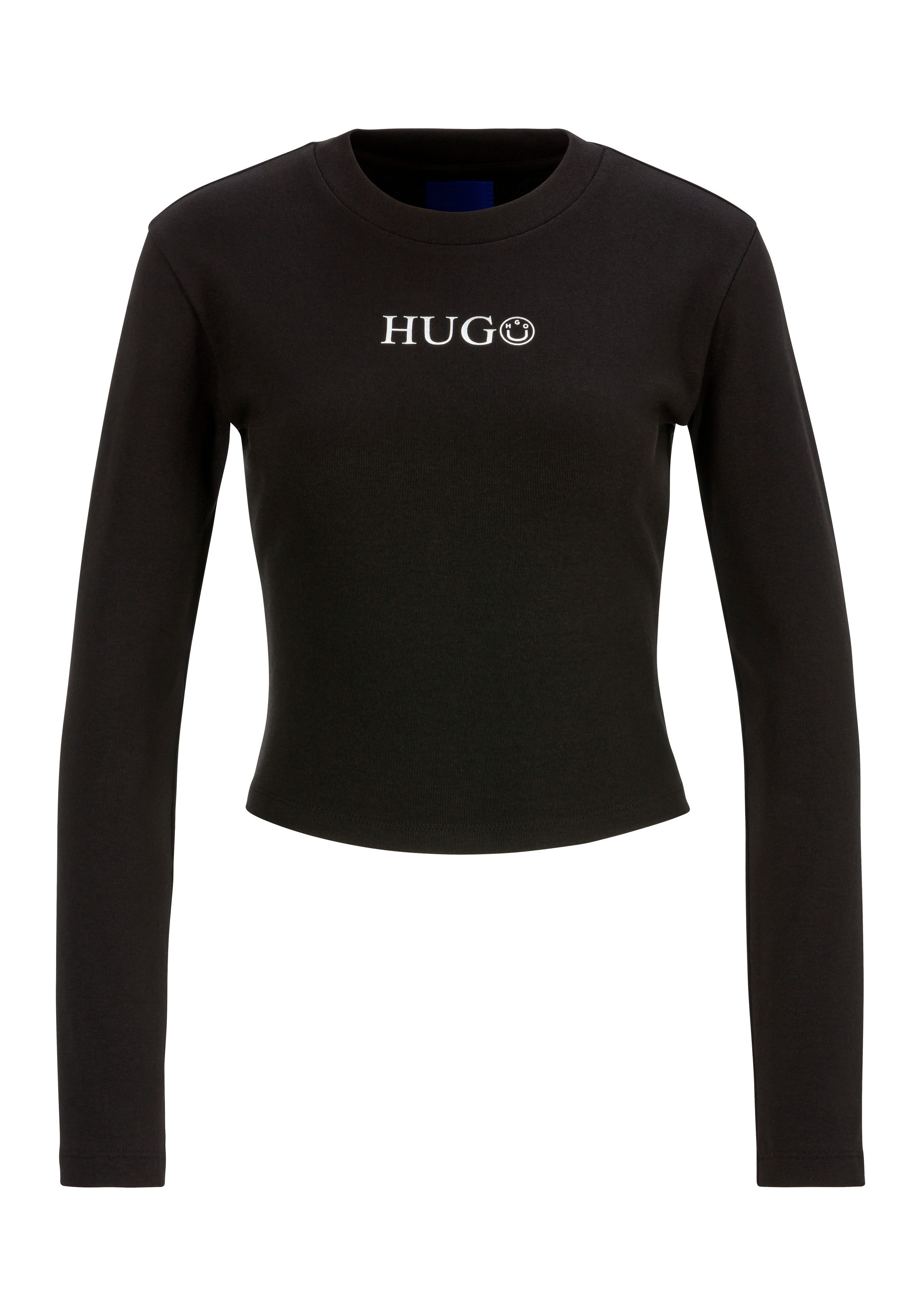 HUGO Blue Langarmshirt Della mit Rundhalsausschnitt günstig online kaufen