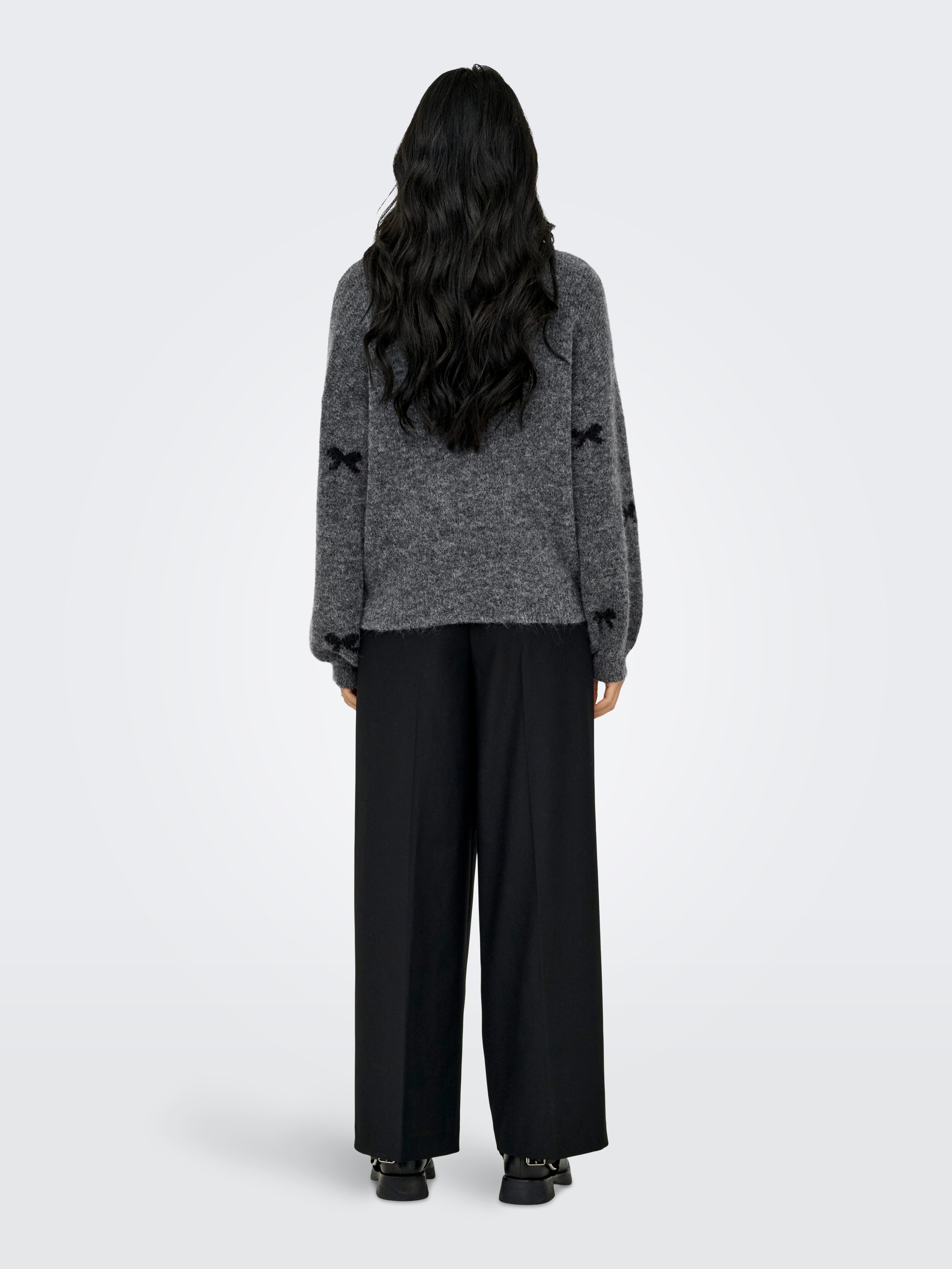 ONLY Rundhalspullover ONLBRUNHILDA LIFE LS BOW O-NECK KNT