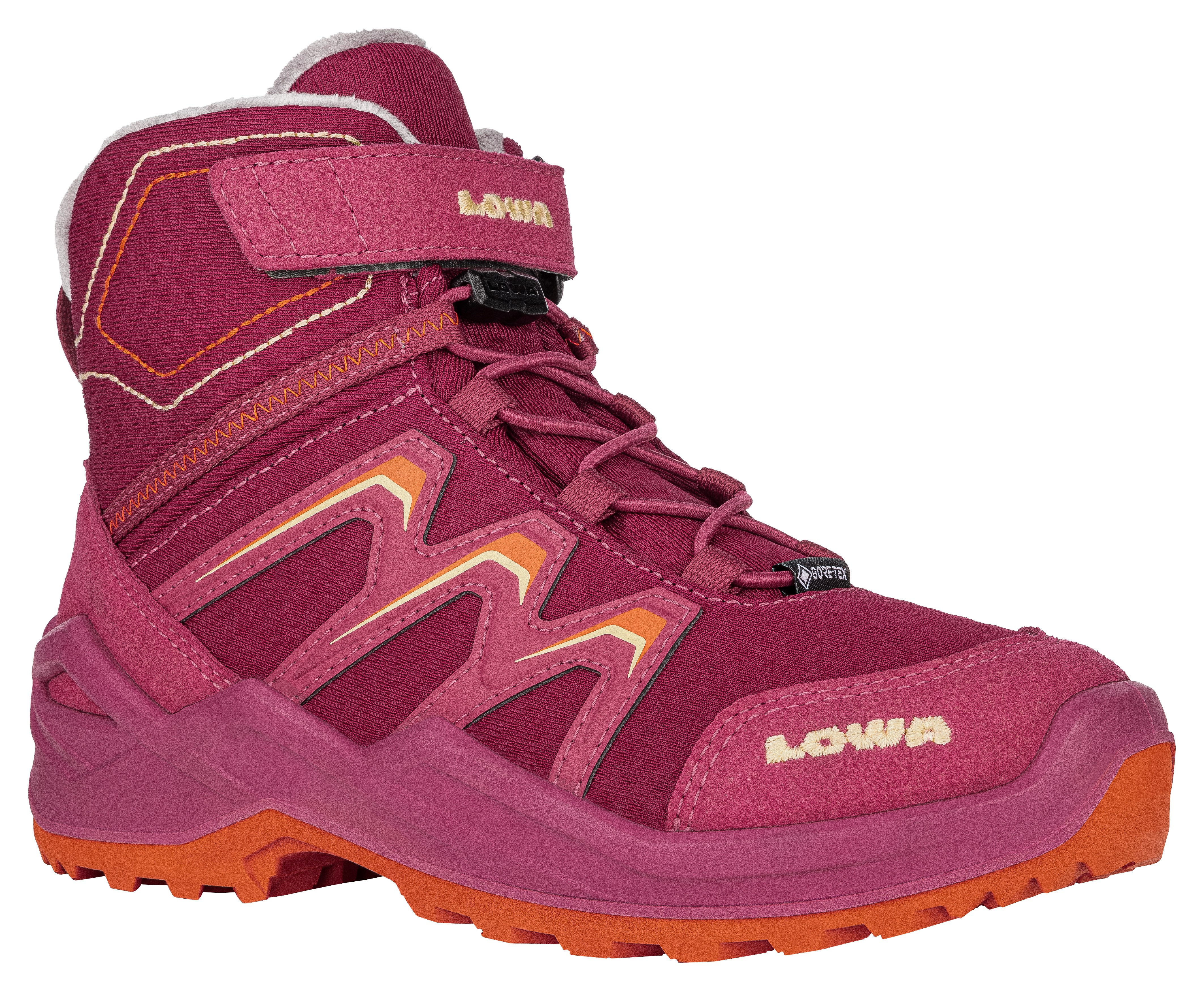Lowa MADDOX WARM GORE-TEX® MID JR Winterstiefel mit Klettverschluss, profilierte Gummilaufsohle, wasserdicht