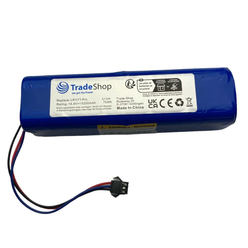 Trade-Shop Akku passend für Roidmi 4INR19/66-2, Proscenic M26-4S2P Akku Li-Ion 5200 mAh (14,4 V)