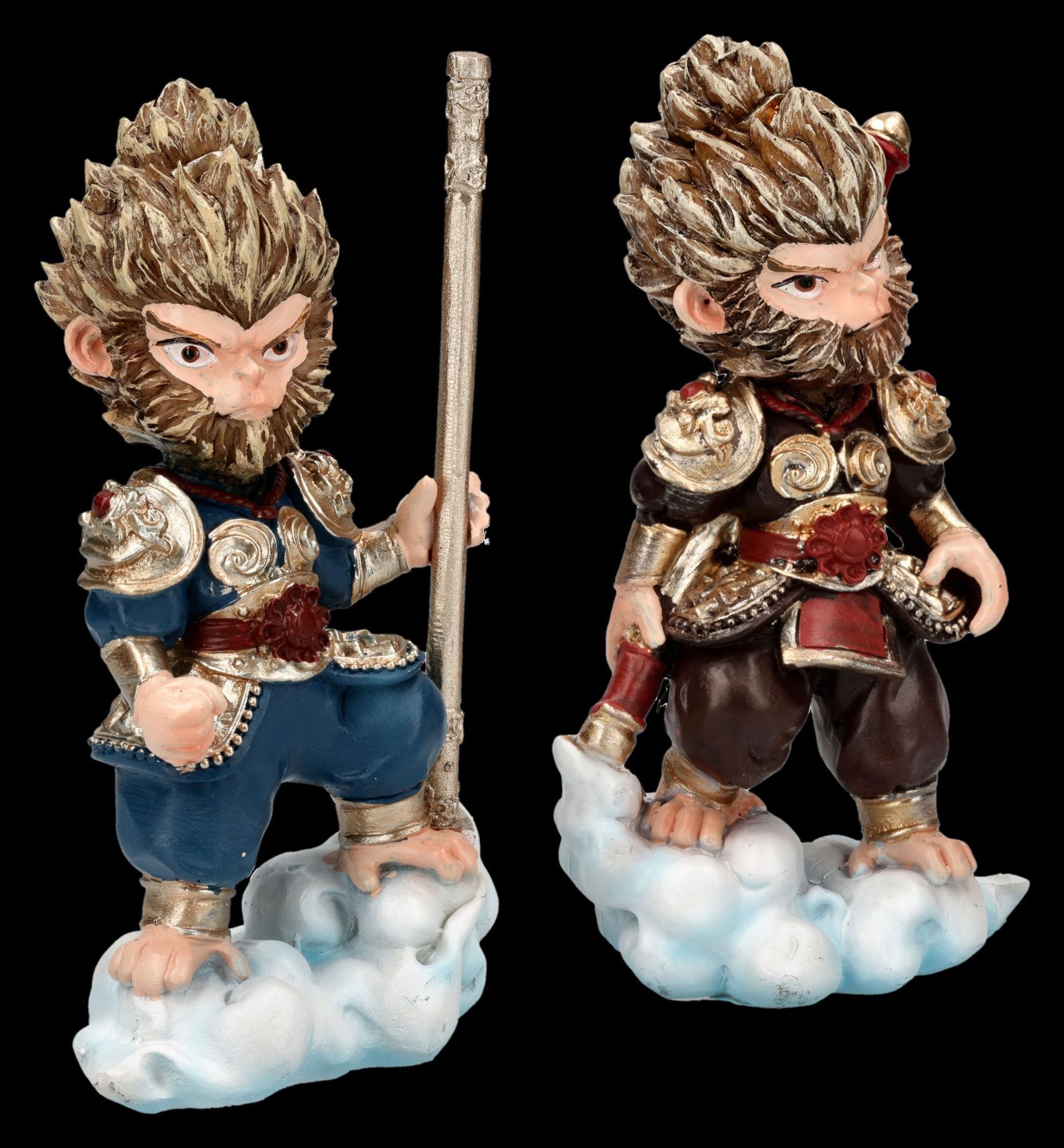 Figuren Shop GmbH Dekofigur Sun Wukong Figur Set – Affenkönig Statue China Mythos Dekofigur 13 cm