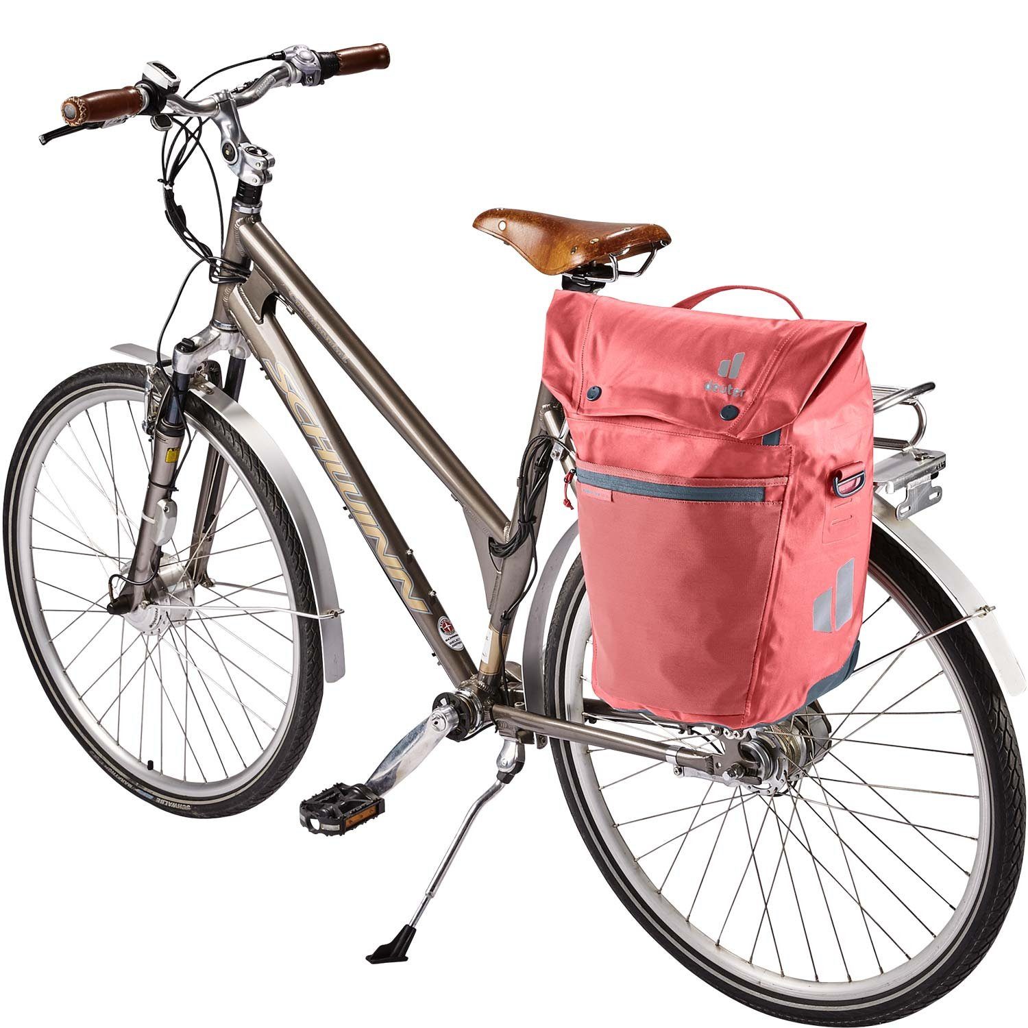 deuter Umhängetasche Deuter Fahrrad-/Gepäcktasche Mainhattan Reißverschluss rot (Stück, Stück), redwood-ink 17+10
