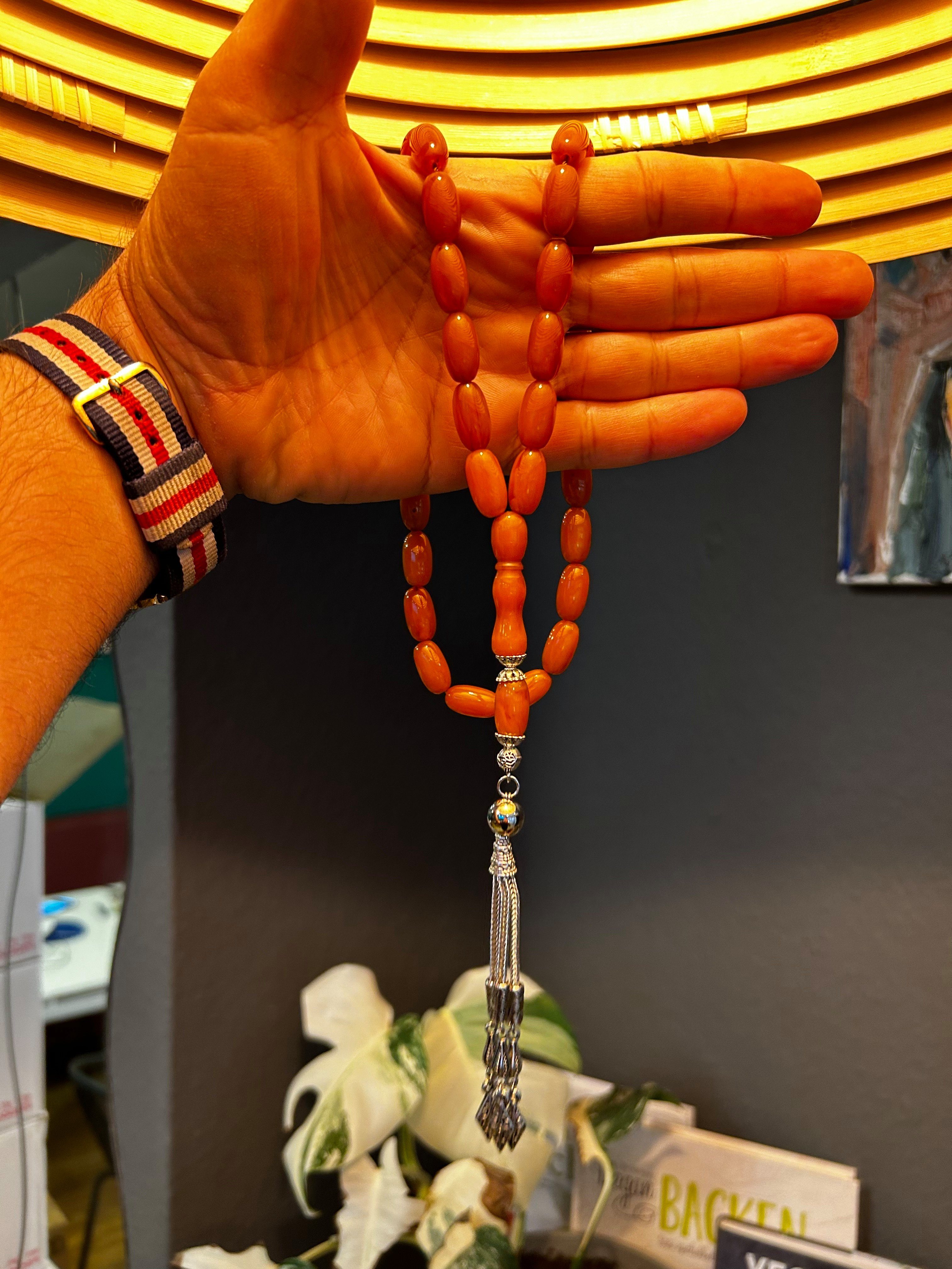 TesbihBid Kettenanhänger Tasbih Gebetskette Amber Misbaha Tesbih (33-tlg) Prayerbeads Bakalite faturan