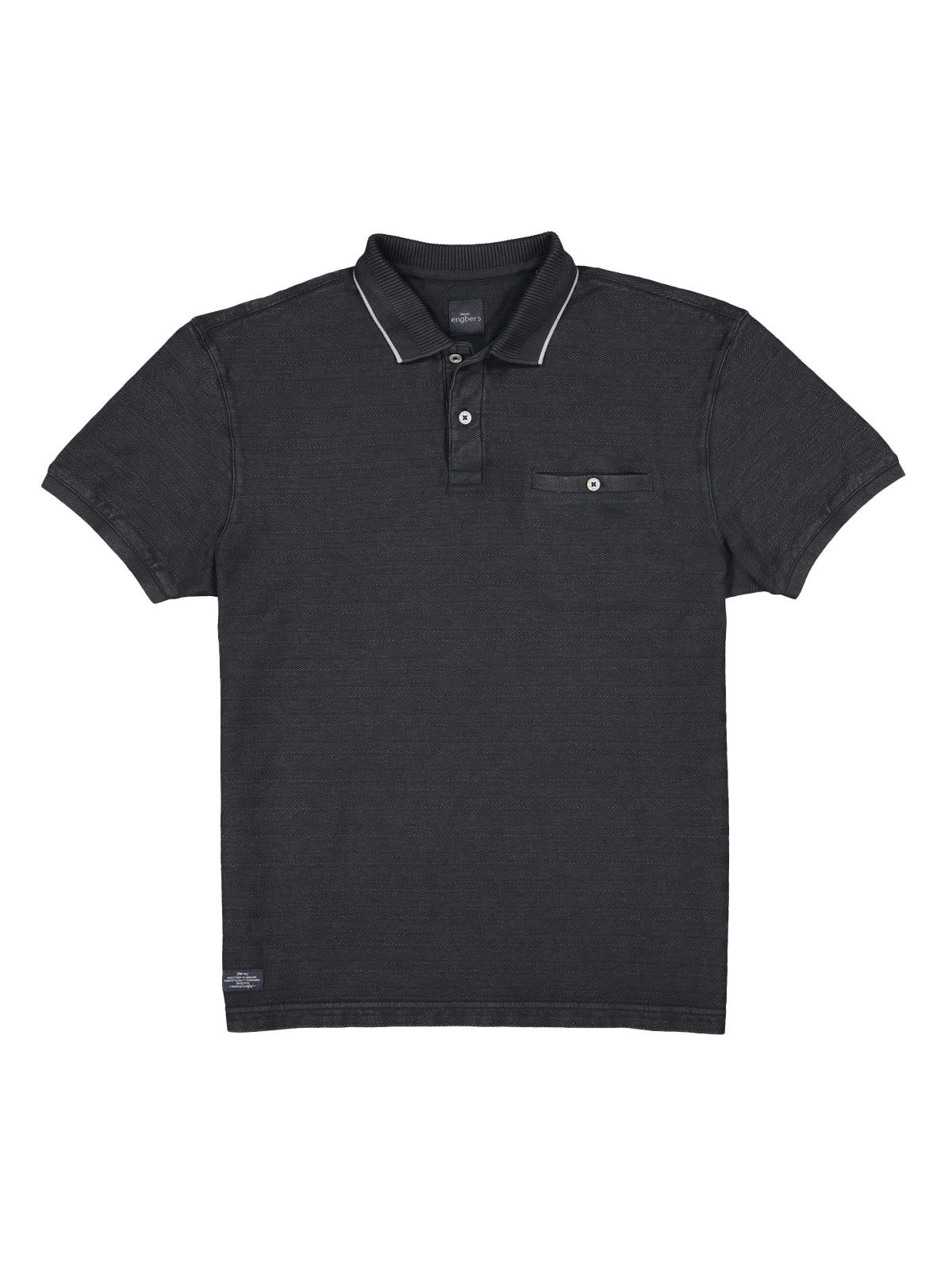 Engbers Poloshirt Herren Polo-Shirt gestreift, Anthrazit günstig online kaufen