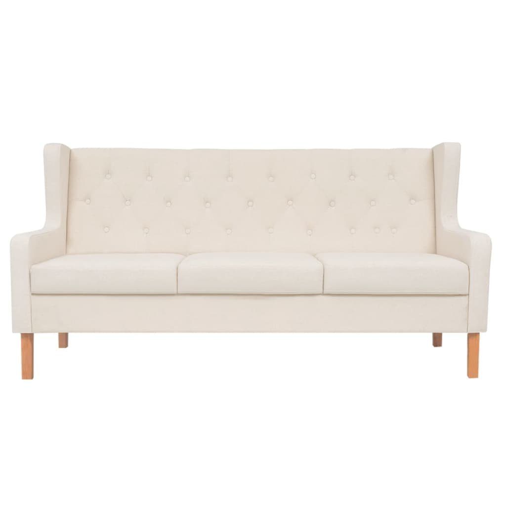 DOTMALL Loungesofa 3-Sitzer-Sofa im skandinavischen Design, mit Anti-Rutsch Beinen Cremeweiß