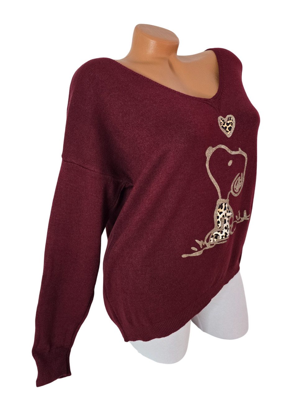 Rehoboth Moda V-Ausschnitt-Pullover Feinstrick Damen Pullover mit Comic Pri günstig online kaufen