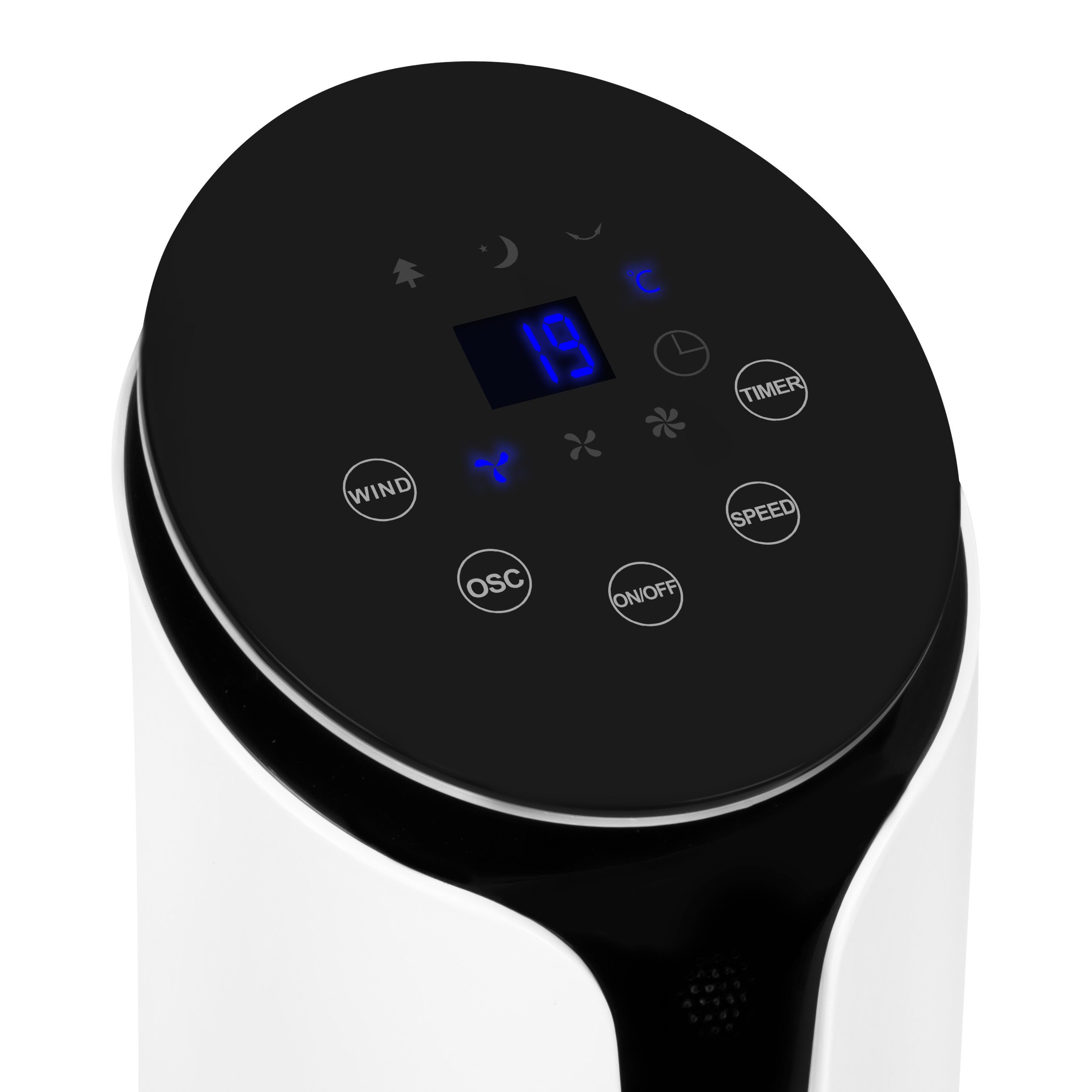 VONROC Turmventilator - Luxusventilator inklusive Fernbedienung – 3 Gänge – Drehfunktion –, 15-Stunden-Timer – Höhe 110 cm – weiß