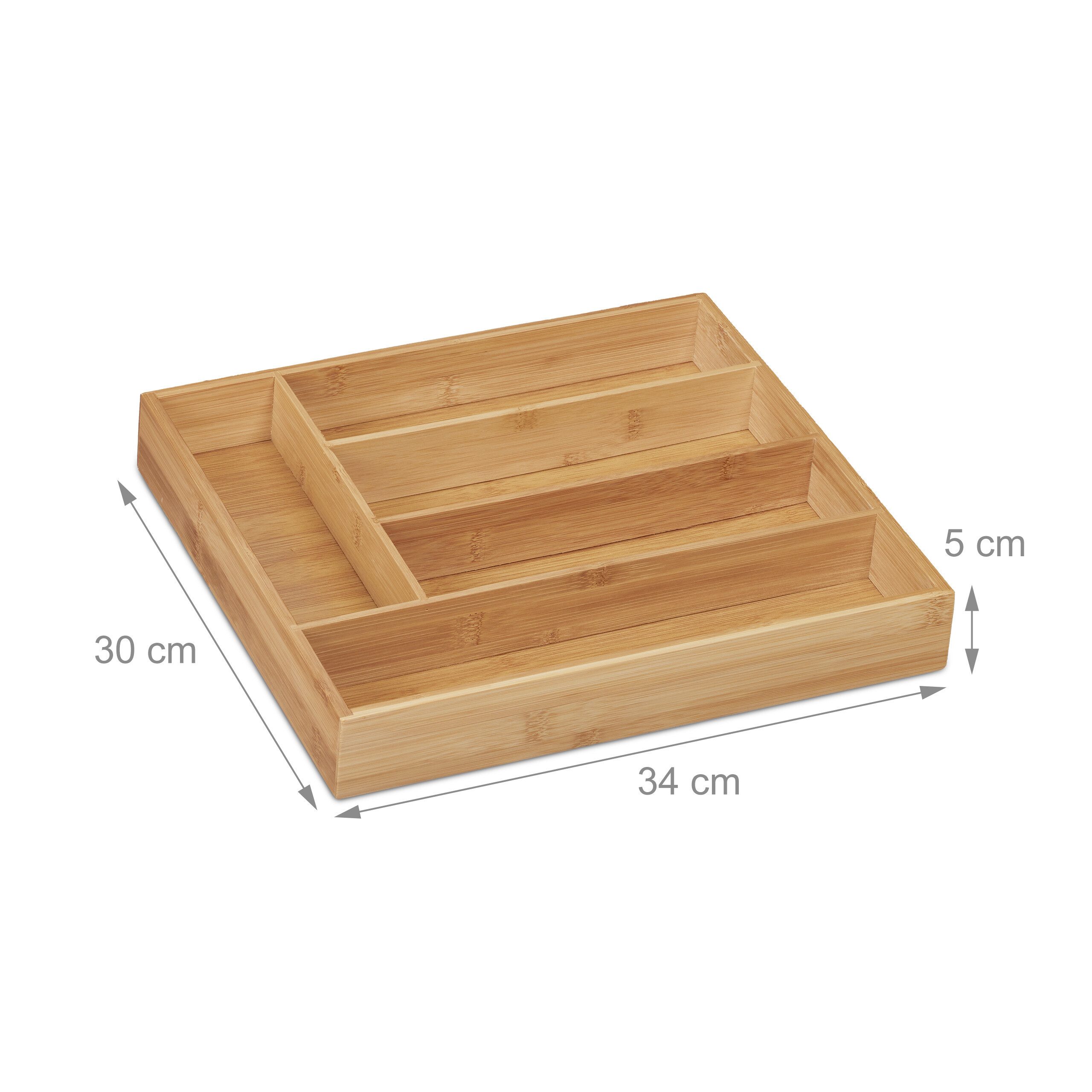 relaxdays Besteckkasten Bambus 5 Fäch günstig online kaufen