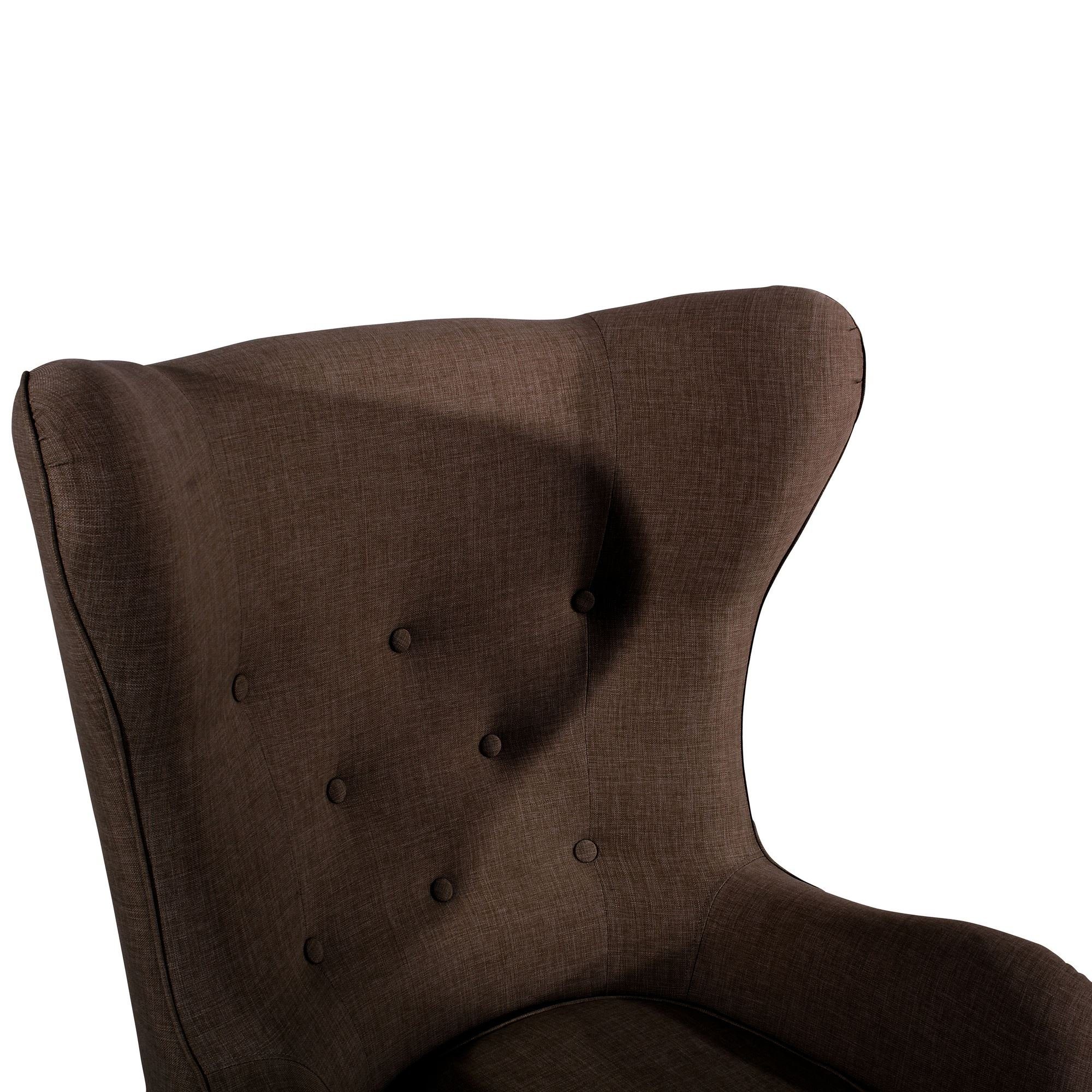 58 Kessel (Leinenoptik) Sitz Sessel verarbeitet,bequemer Ohrenbackensessel Bezug Eiche Versand, 1-St), (Sparpreis Kostenlosem Flachgewebe inkl. Karrah aufm natur hochwertig