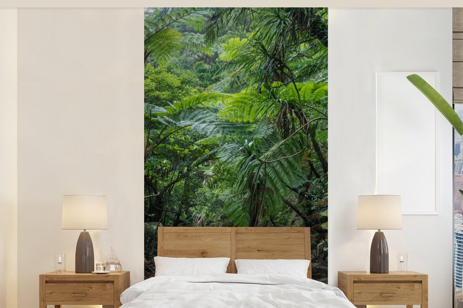 MuchoWow Fototapete Fluss im tropischen Dschungel, Matt, bedruckt, (2 St), Vliestapete für Wohnzimmer Schlafzimmer Küche, Fototapete