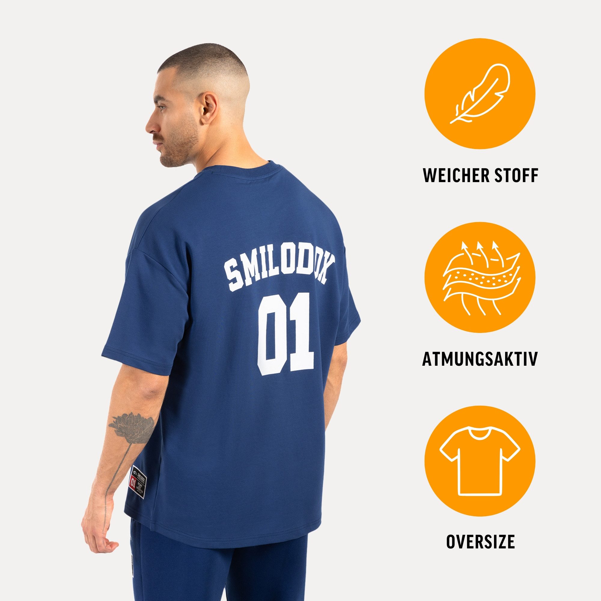 Smilodox T-Shirt Rayk, Locker geschnittenes Oversize Shirt mit auffälligem günstig online kaufen