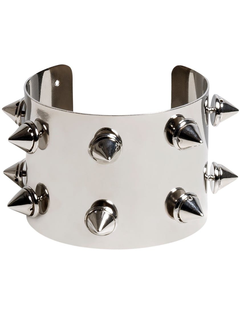 Boland Kostüm Nieten-Armband Punk-Schmuck silberfarben