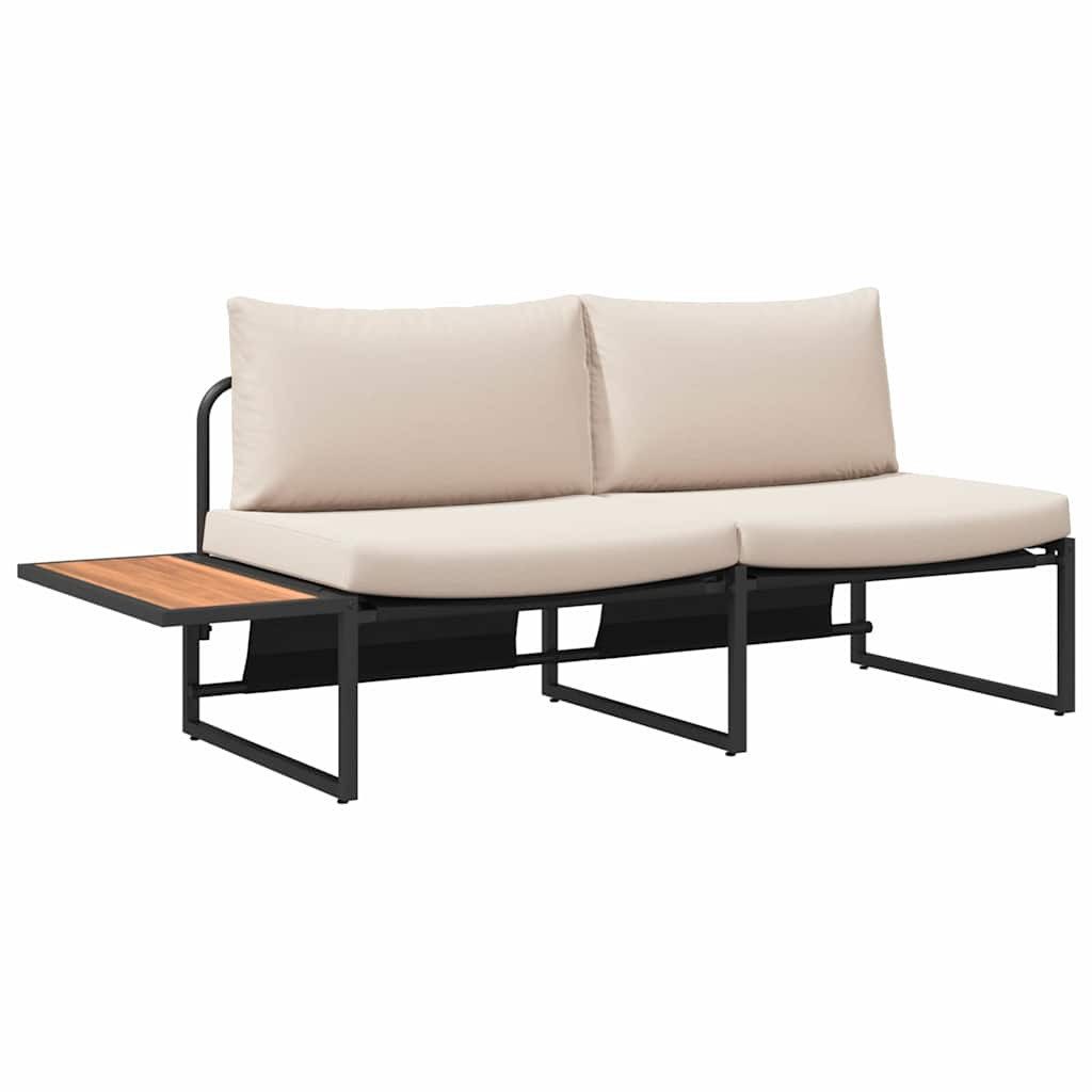 vidaXL Loungesofa Garten-Sofa 2-Sitzanzahl Taupe Stahl, 1 Teile