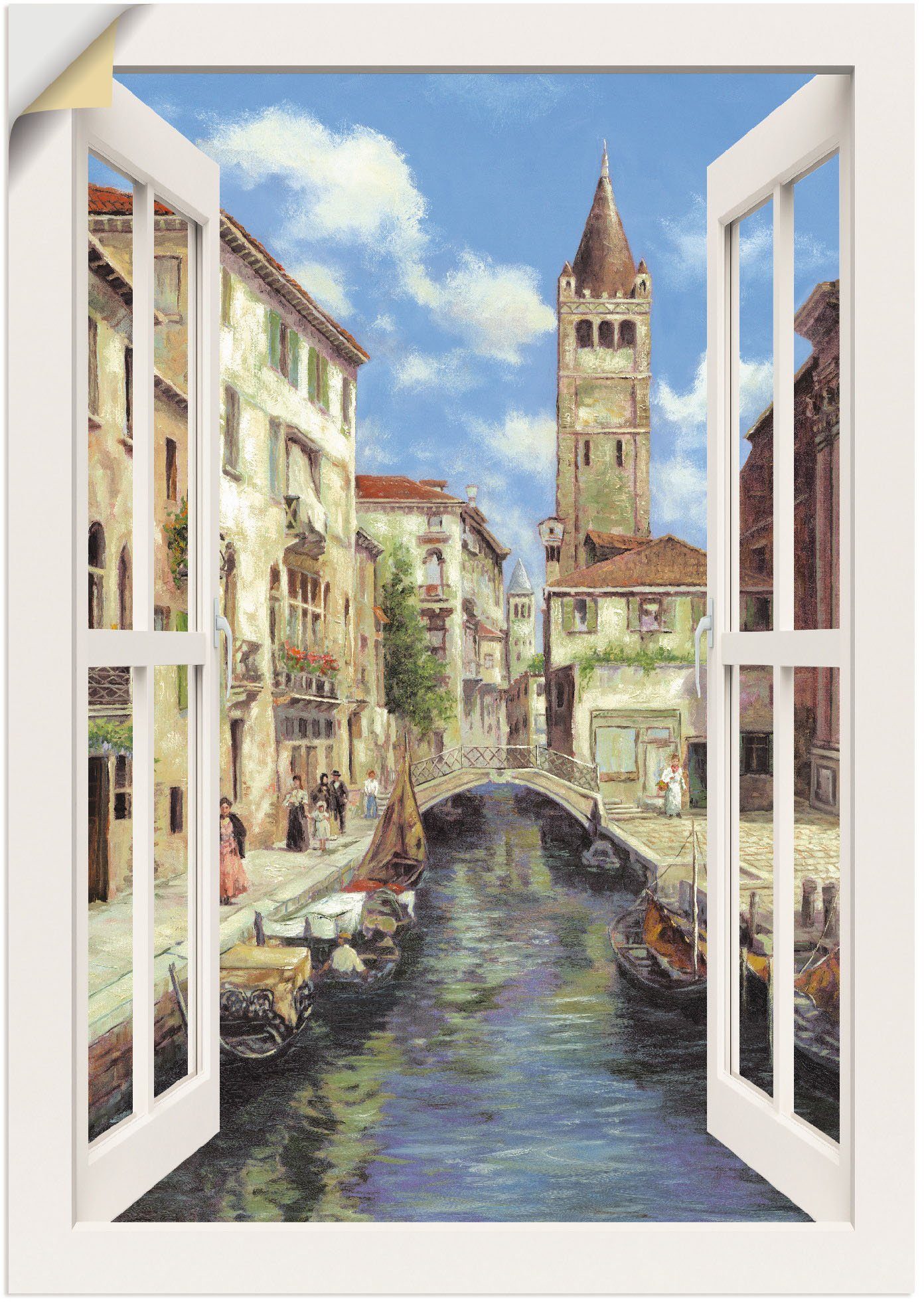 Artland Wandbild Venedig, Venedig Leinwandbild, in Größen versch. Alubild, (1 als St), oder Wandaufkleber Poster