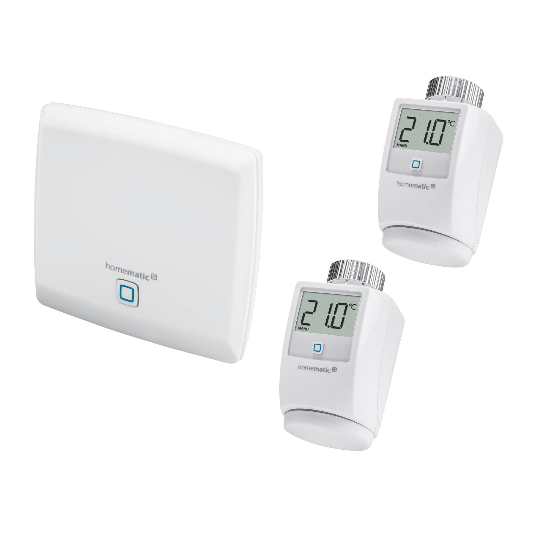 HOMEMATIC IP Accesspoint + 2er Set Thermostat Smart-Home Starter-Set