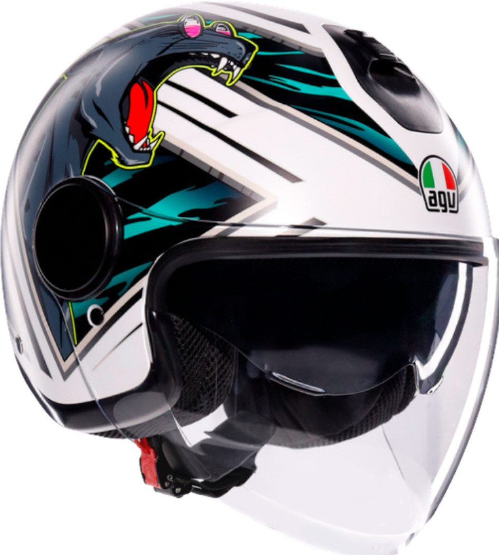 AGV Motorradhelm Eteres Ghepard Jethelm, vorbereitet für Kommunikationssystem,integriertes Sonnenvisier