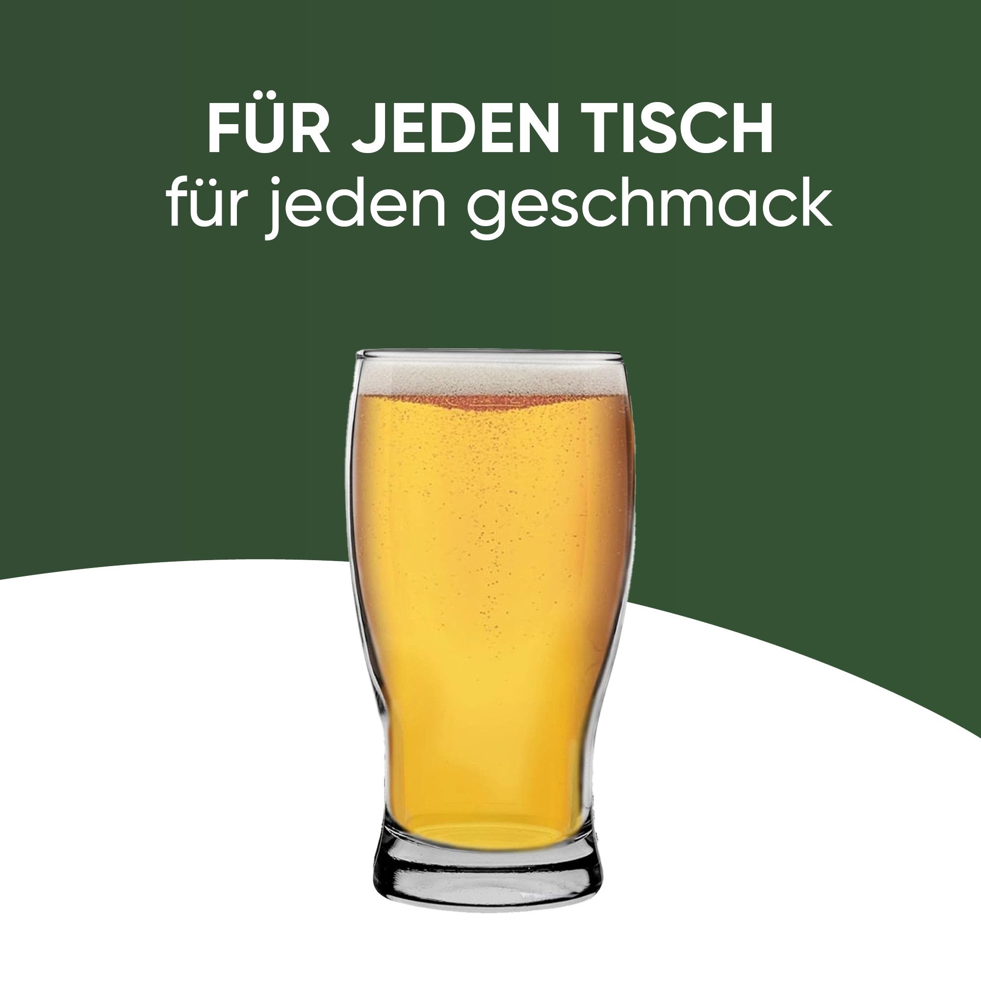 LAV Gläser-Set Belek Bierglas, 6-tlg., Glas, 2er Set, 580ml, Ideal für Biergenuss, spülmaschinengeeignet