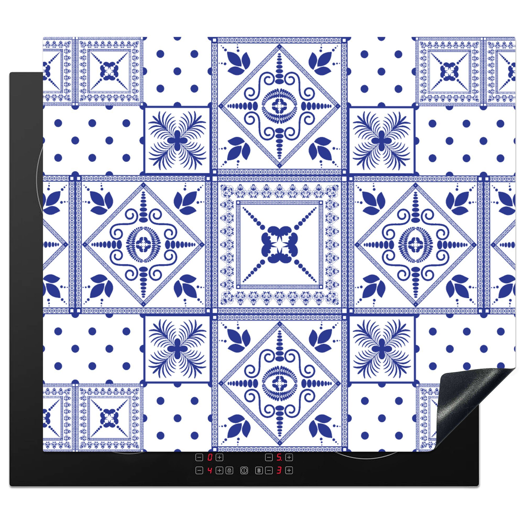 Herd-Abdeckplatte Fliesen - Muster - Delfter Blau