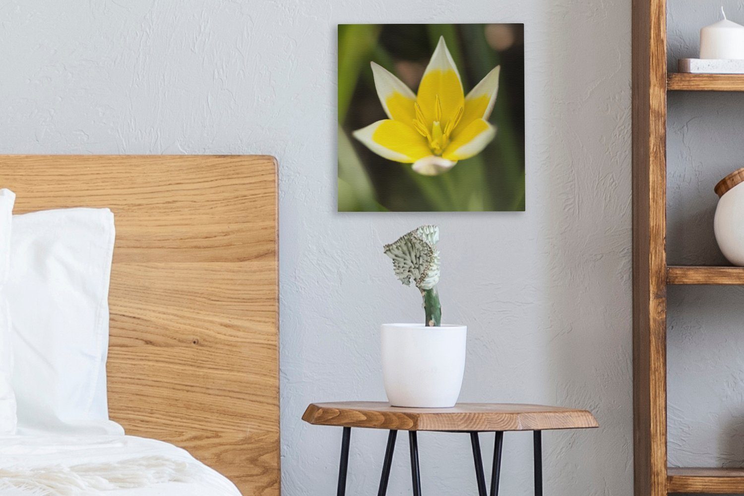 OneMillionCanvasses® Leinwandbild - Garten St), (1 - Bilder bunt Leinwand Wohnzimmer für Blume Gelb, Schlafzimmer