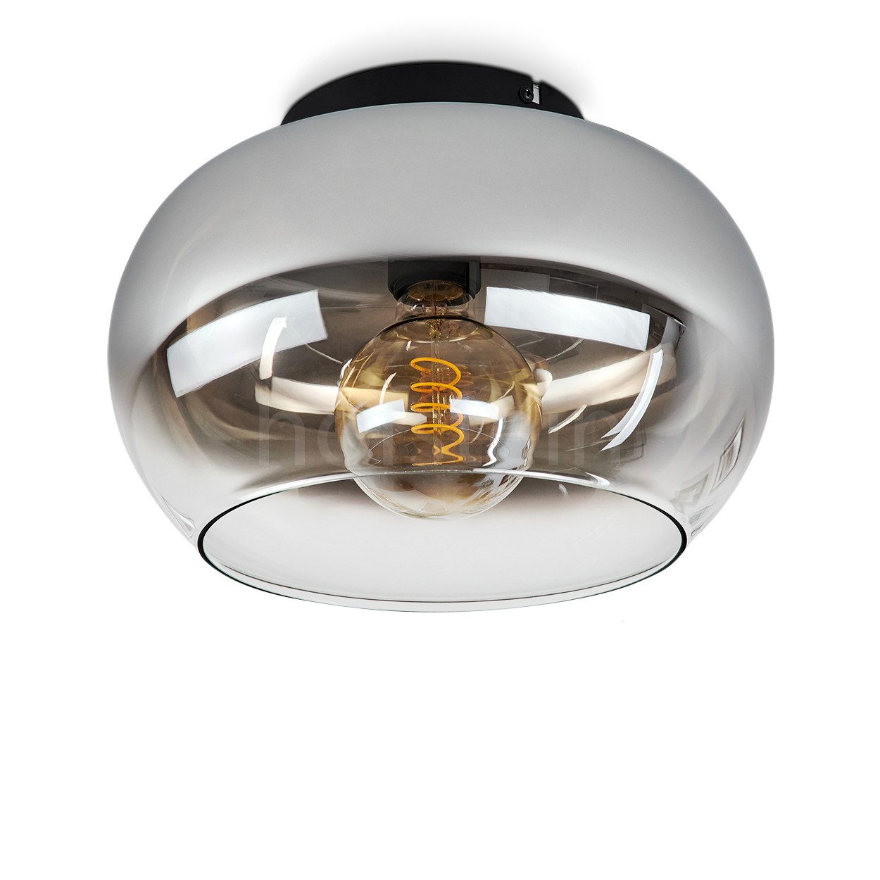 hofstein Deckenleuchte »Cardeto« Deckenlampe aus Metall/Glas in Schwarz/Chr günstig online kaufen