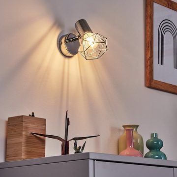 hofstein Wandleuchte »Conco« verstellbare Wandlampe aus Metall in chrom, ohne Leuchtmittel, 3000 Kelvin, 1xE14, moderner Wandspot mit Gitter