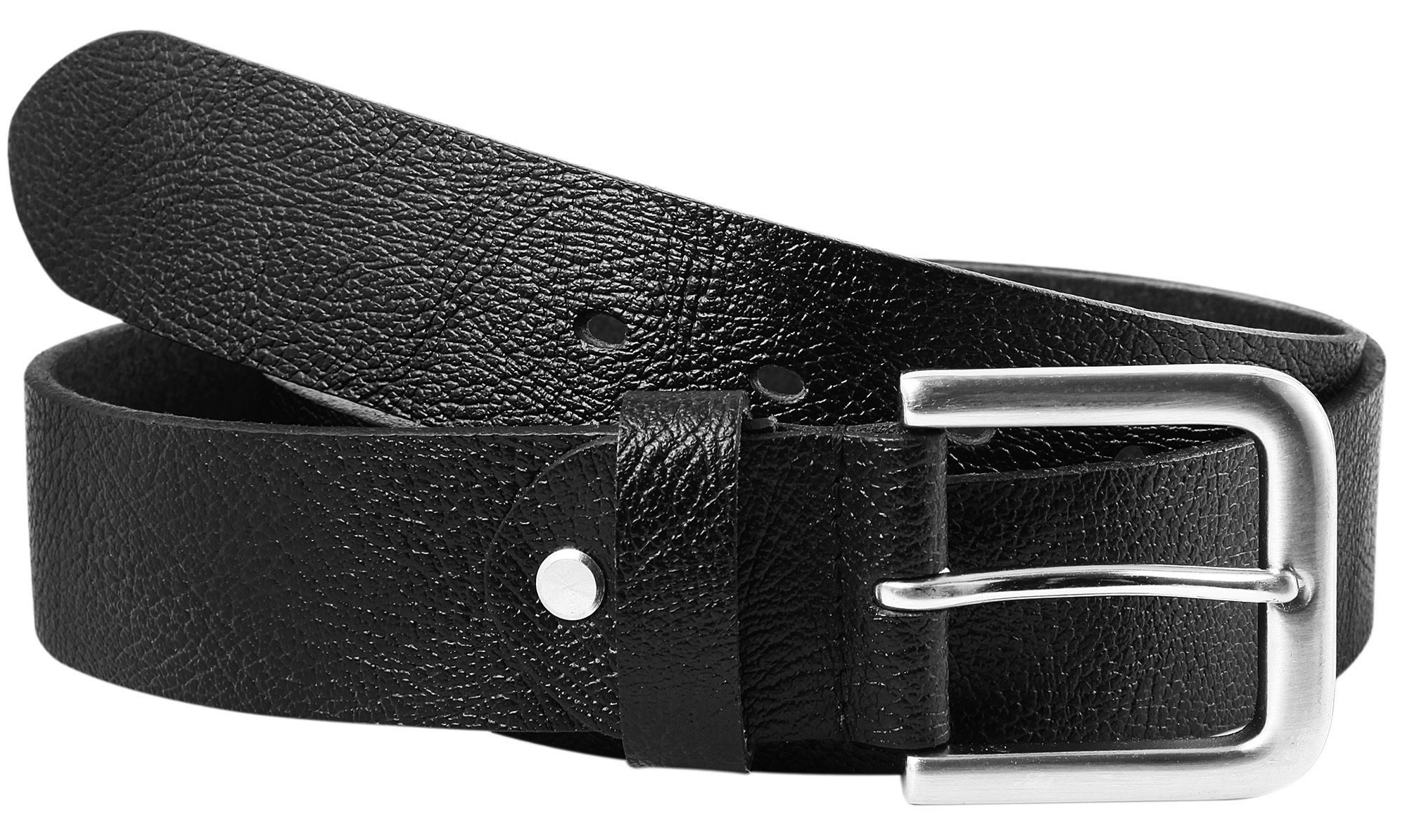 Ledergürtel 90 cm - 140 cm (Bundweite) in schwarz aus 100% Echtleder