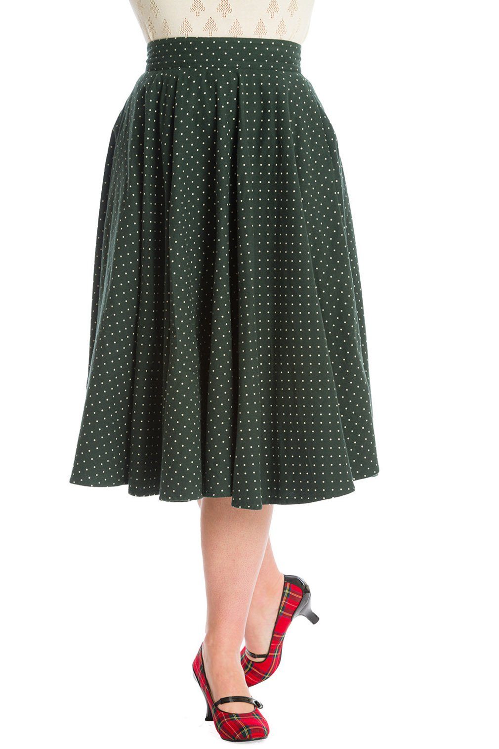 Banned A-Linien-Rock Cosy Spot Grün Retro Vintage Swing Skirt günstig online kaufen