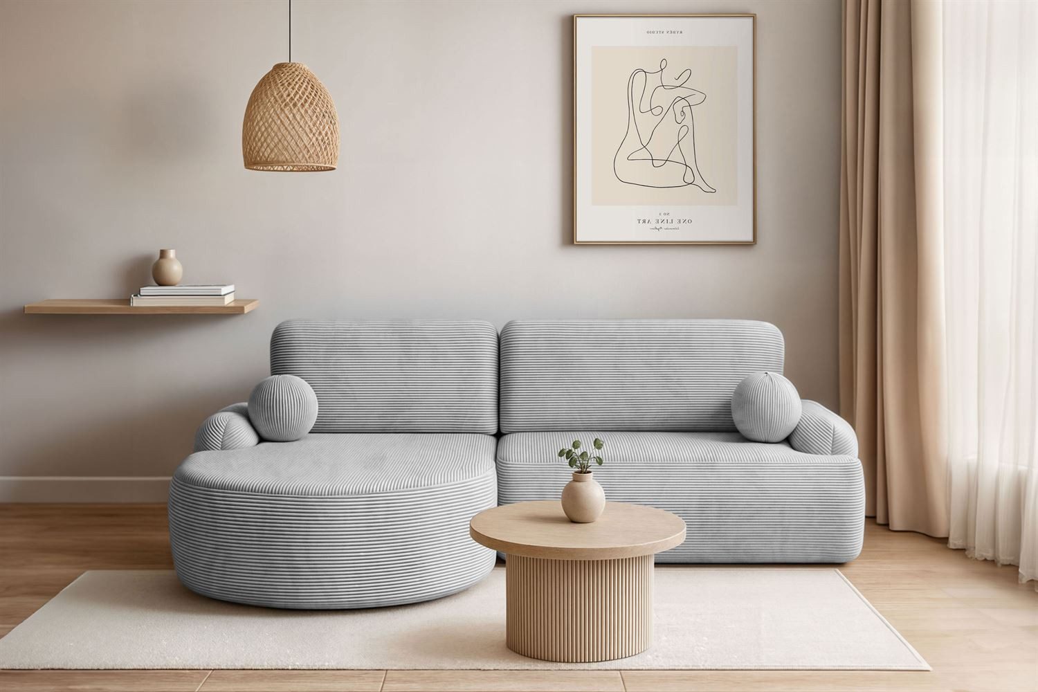 Lookway Ecksofa CLEO CORD Rundes Ecksofa günstig online kaufen