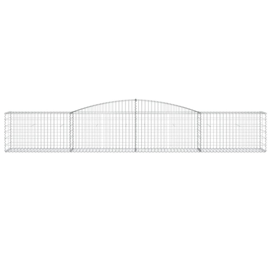 vidaXL Blumentopf Gabionen mit Hochbogen 10 Stk. 400x50x60/80cm Verzinktes Eisen (10 St)