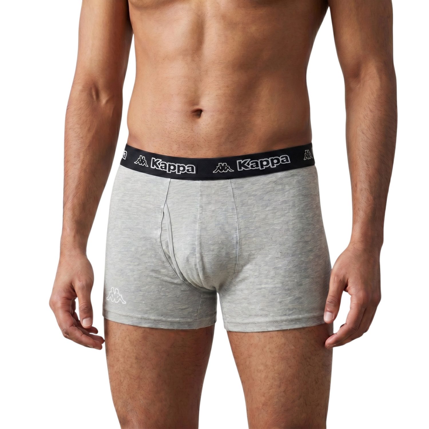 Kappa Boxershorts 4er Pack Boxershort Retroshorts Unterhose Unterwäsche Black-Navy-Grey (4-St., 4er-Pack) mit Logo-Elastikbund