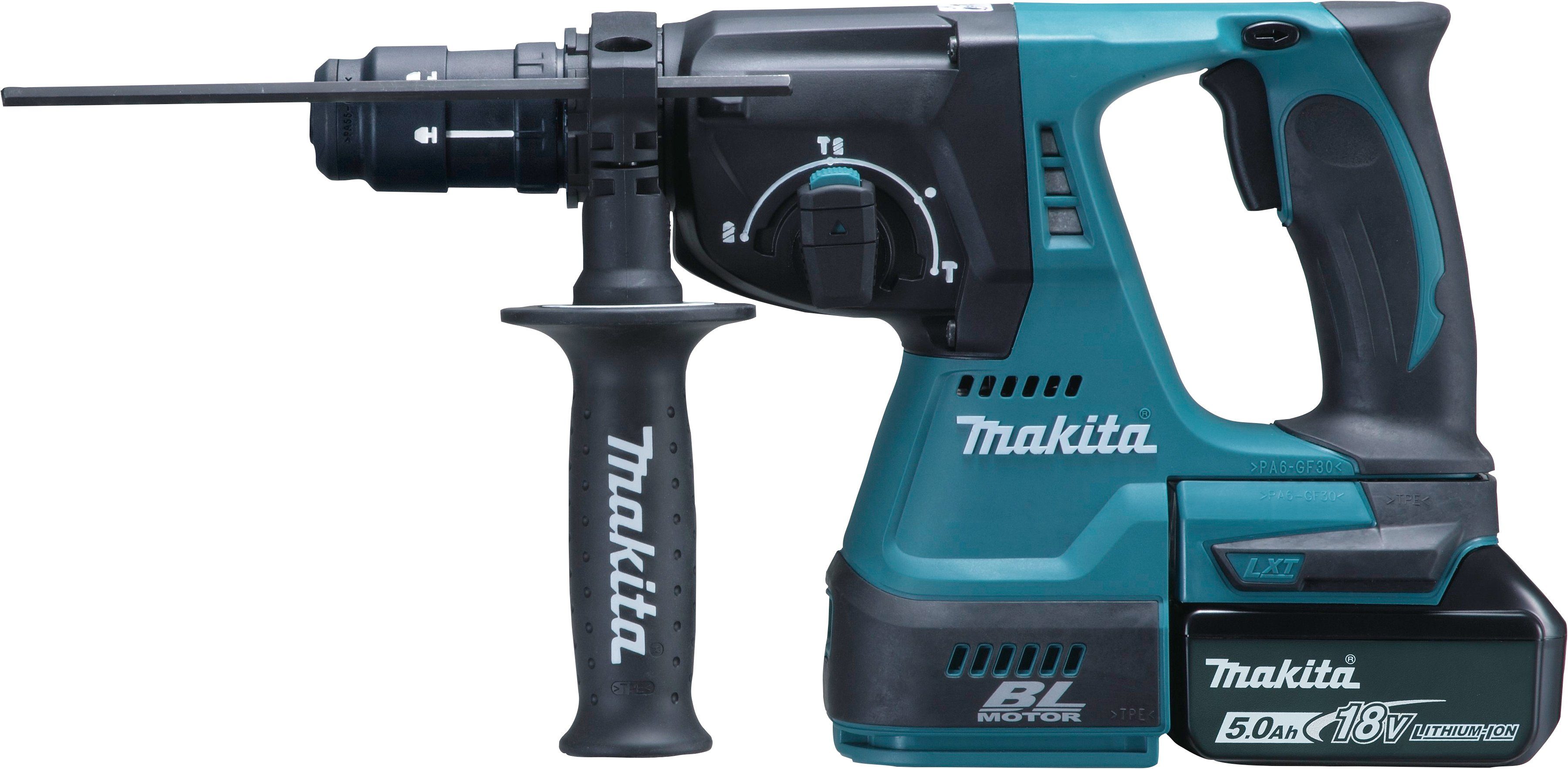 Makita Kombihammer DHR243RTJ, max. 950 U/min, (Set), für SDS-PLUS 18 V, 5,0 Ah, inkl. Akku, Ladegerät und Koffer