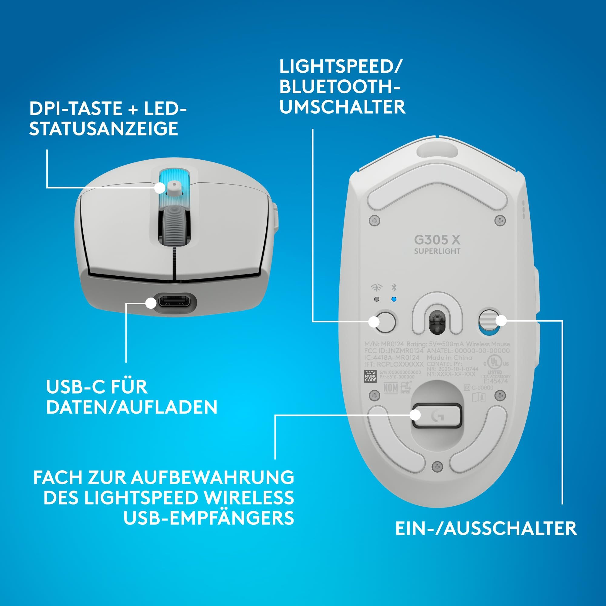 Logitech 920-014189 Tastatur (Hot-Swap Schalter, LED-Punktmatrix, RGB LIGHTSYNC)