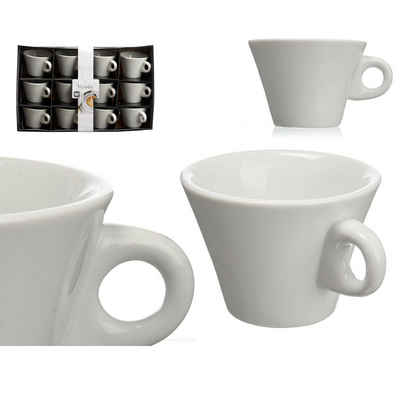 Annastore Tasse 12-teiliges Kaffeetassen-Set, Porzellan Tassen mit Untertellern