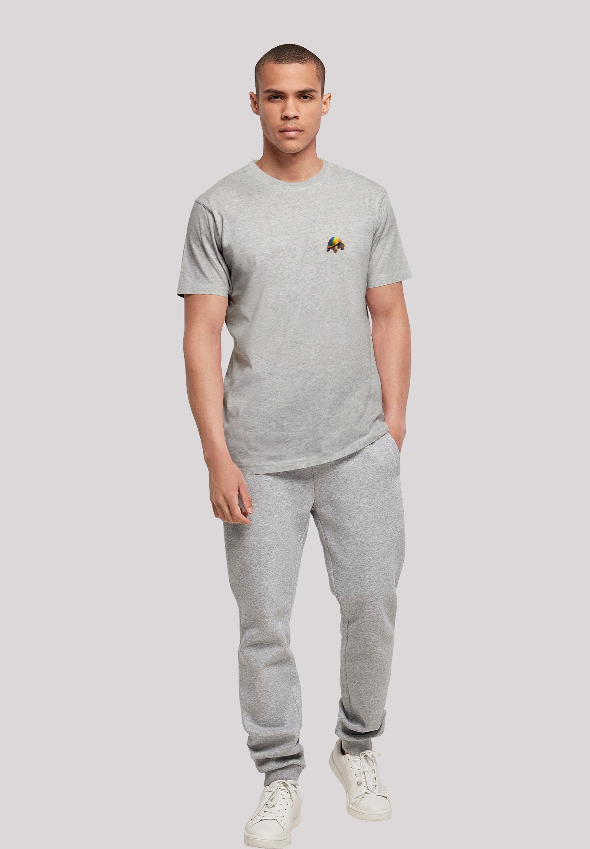 grey F4NT4STIC Rainbow TEE Turtle heather UNISEX Print T-Shirt
