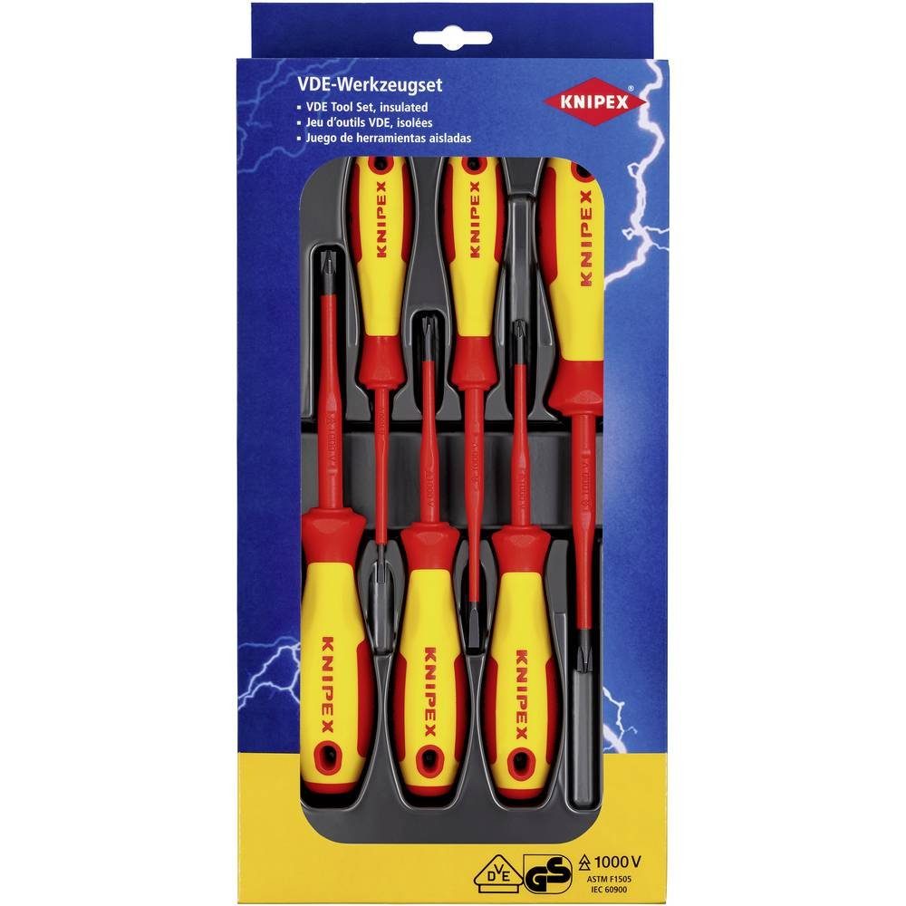 Knipex Викрутки VDE Викрутки-Set 6tlg. Plus/Minus 00 20 12 V05, Mehrkomponentengriff