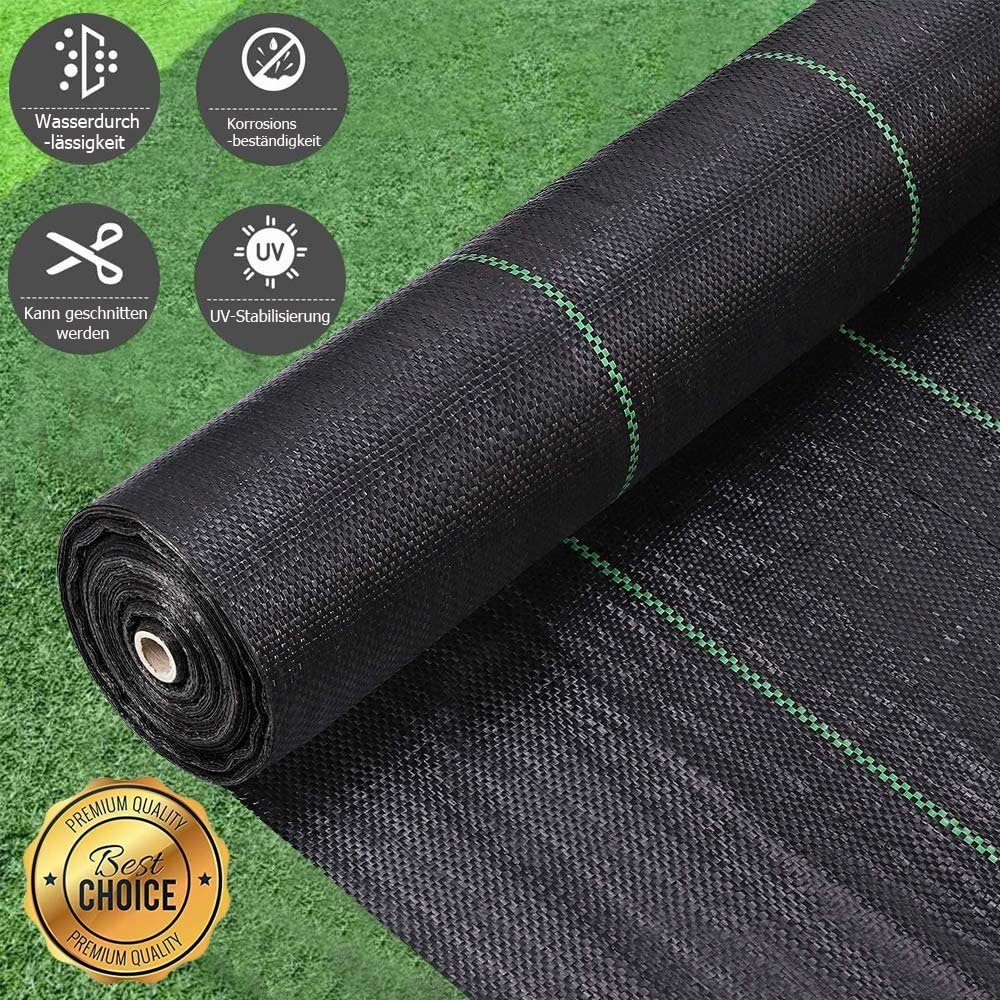 Dripex Unkrautvlies Unkrautvlies Gartenvlies 90g/m² Unkrautfolie Wasserdurchlässig, 3mx10m=30m² Rolle