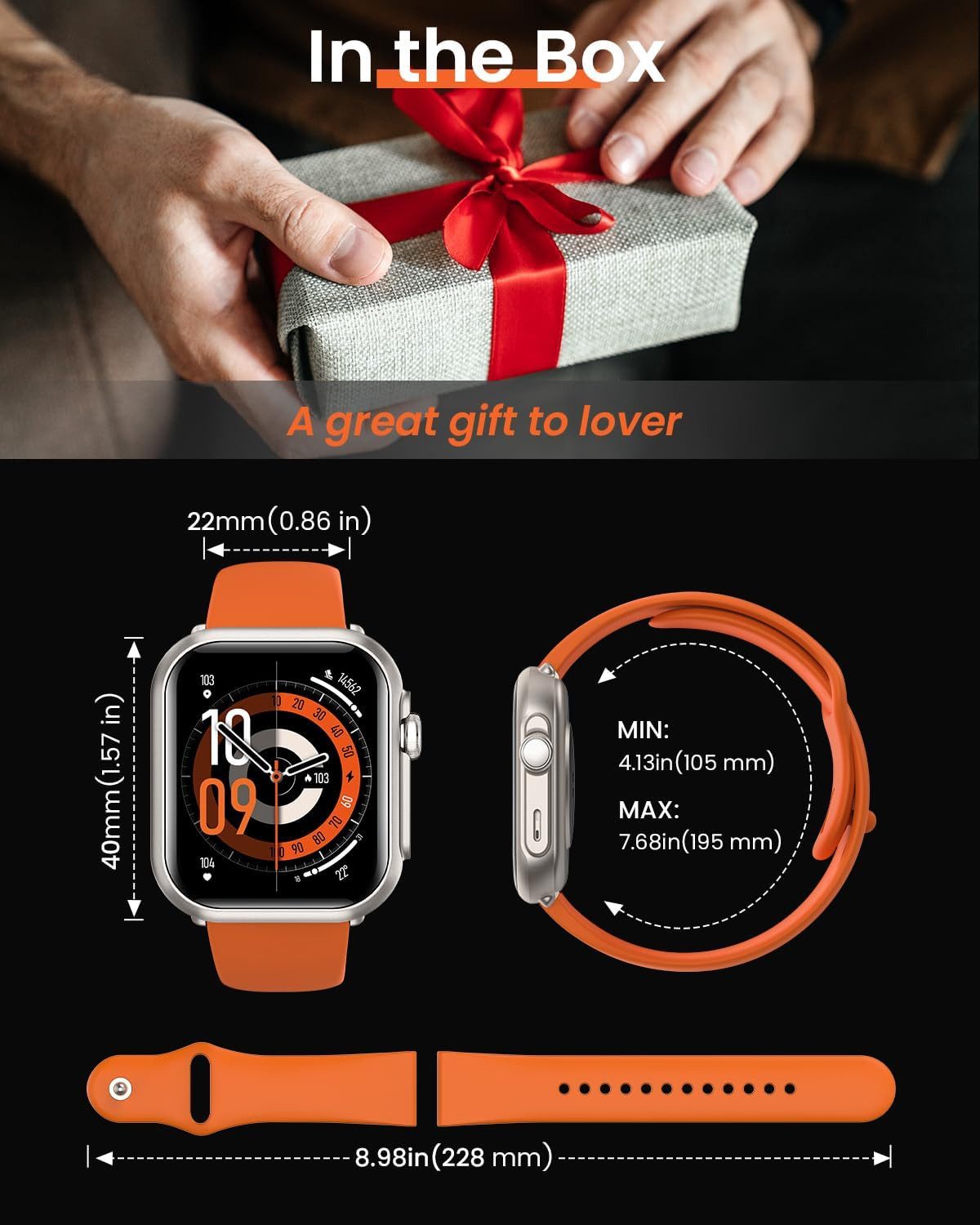 BANLVS Herren's und Damen's Telefonfunktion 5ATM wasserdicht Smartwatch (1,85 Zoll, Android/iOS), Perfekt als Geschenk für Ihre Liebsten – modern und nützlich!, mit 120+ Sportmodi, Herzfrequenz, SpO2, Blutdruck premium uhr