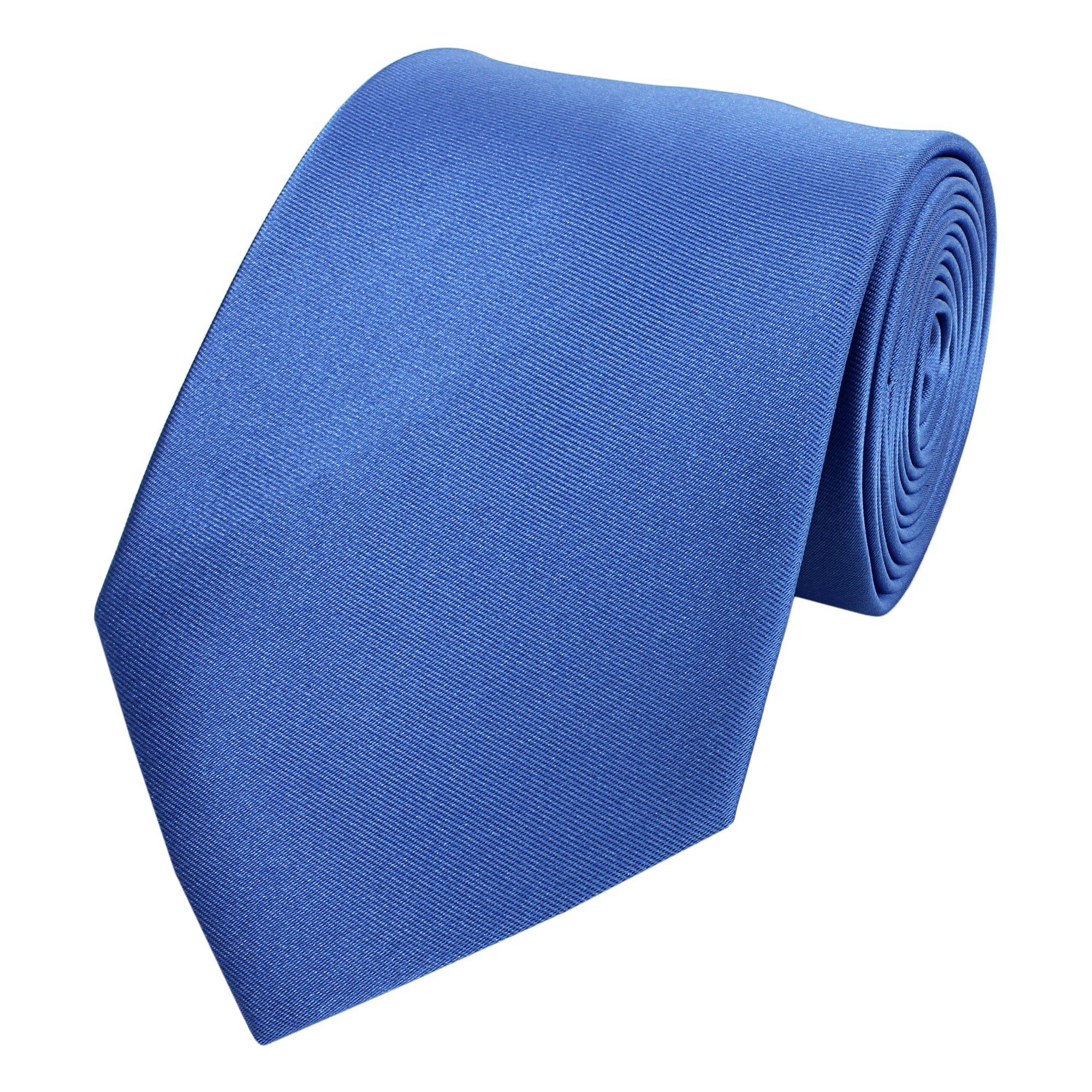 8cm Blue (ohne verschiedene Blautöne Einfarbig Fabio in - Box, Schlips Krawatte Unifarben) Männer Krawatte (8cm), Uni Herren - Blaue Blau Meridian Farini Breit