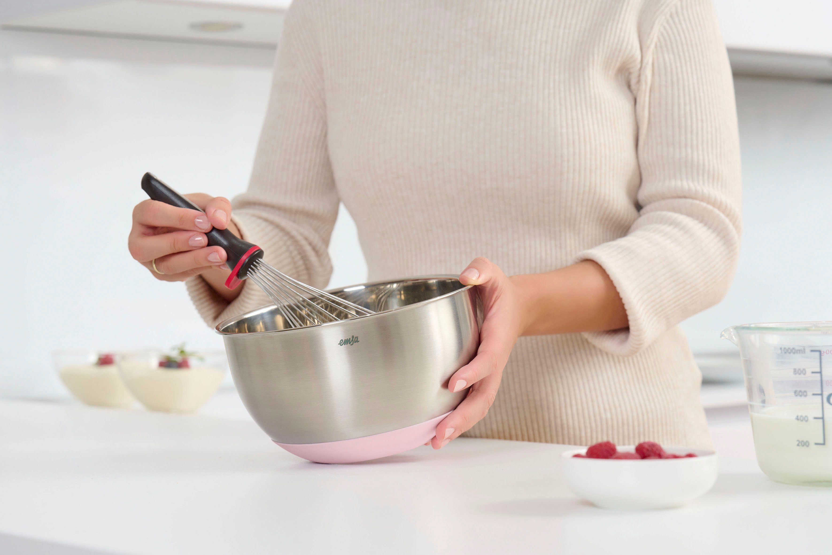 Prep&Bake, Ausgießlippe für Emsa (1-tlg), Boden, präzises Edelstahl, Rührschüssel Ausgießen rutschfester