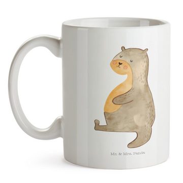 Mr. & Mrs. Panda Tasse Otter Bauch - Weiß - Geschenk, Seeotter, dick, Tasse Motive, Keramikt, Keramik, Einzigartiges Botschaft