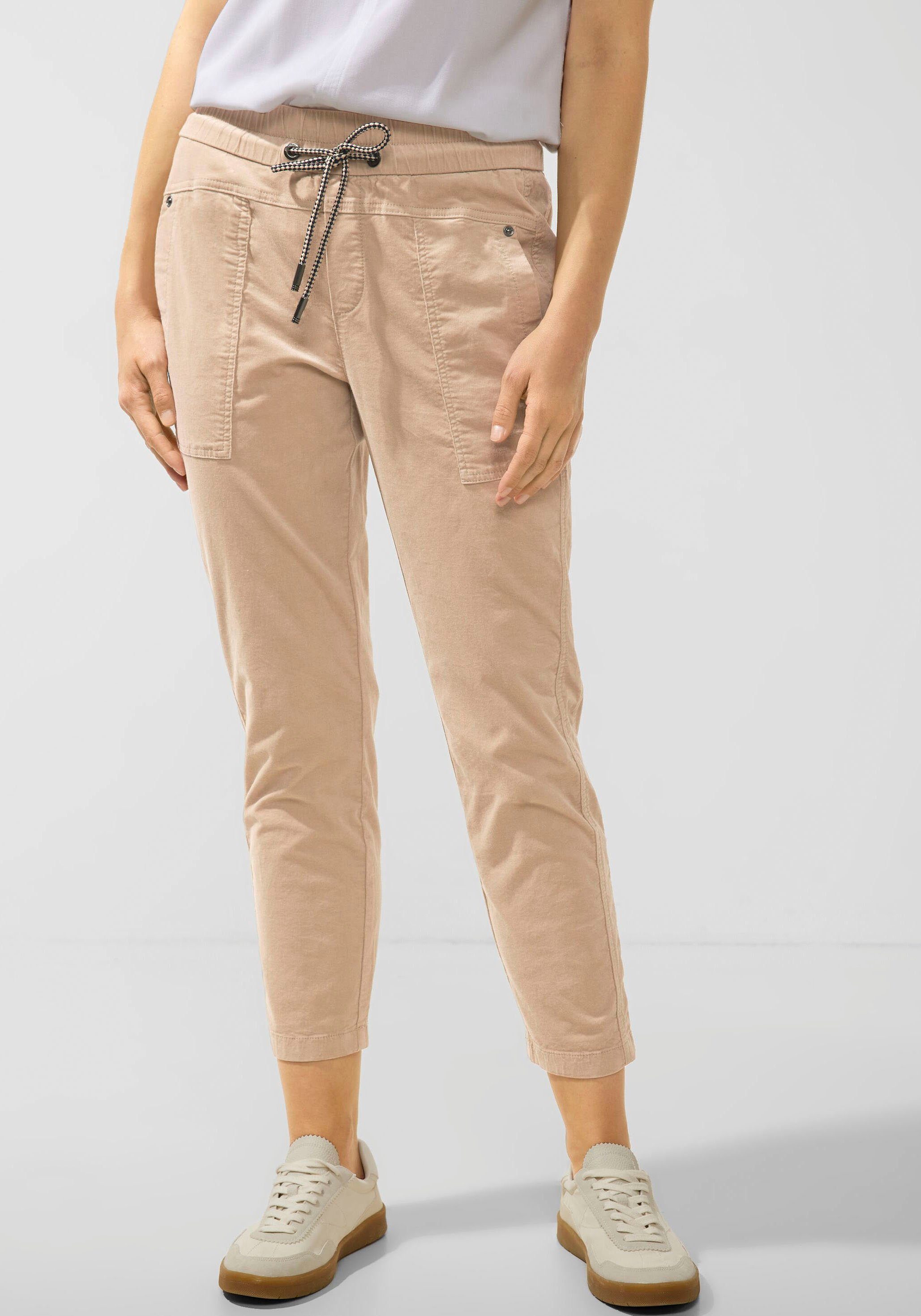 STREET ONE Cordhose mit Metalllabel dull bleached sand