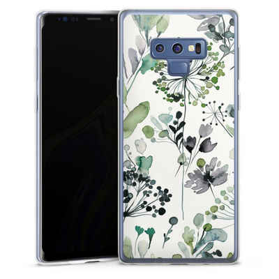 DeinDesign Handyhülle Eukalyptus Wasserfarbe Blumen Wild Grasses Eucalyptus, Samsung Galaxy Note 9 Slim Case Silikon Hülle Ultra Dünn Schutzhülle