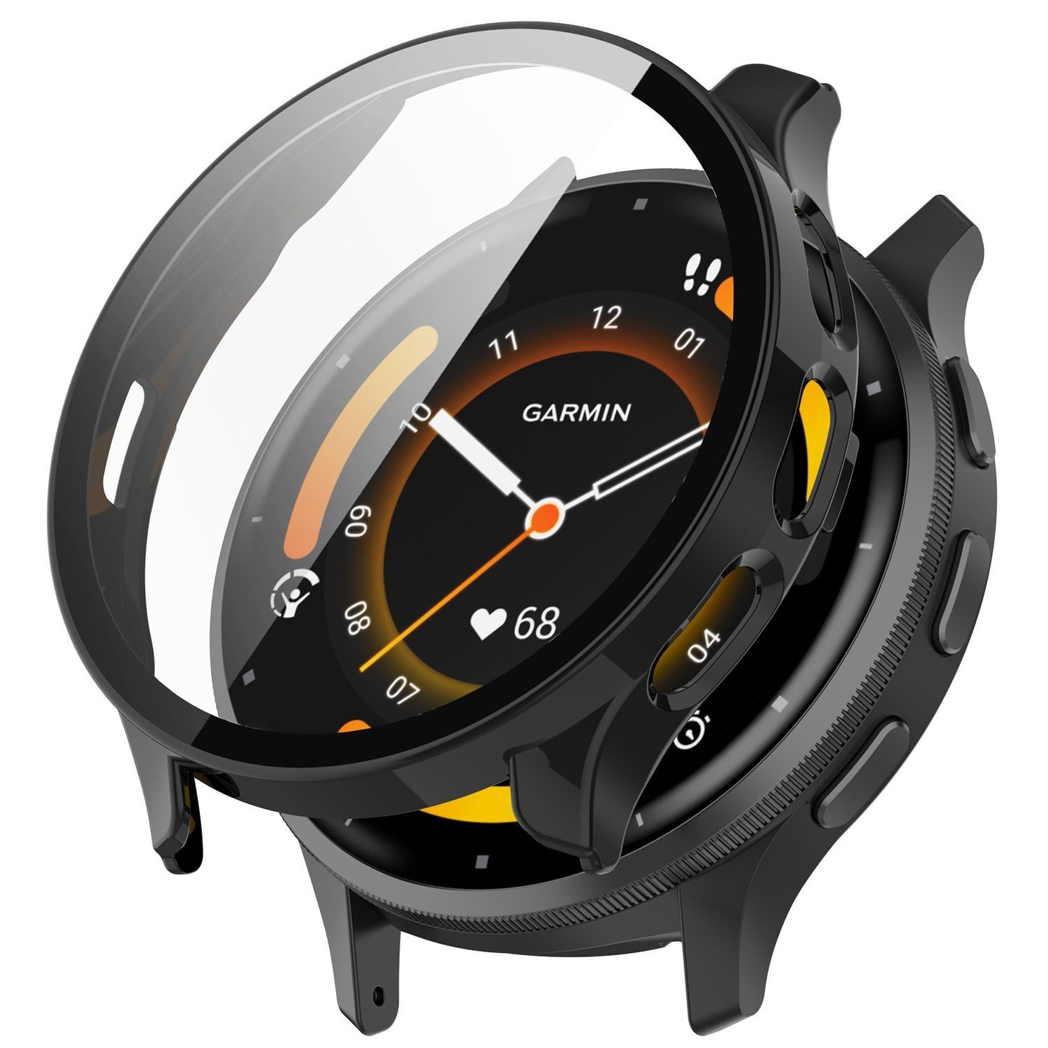 Wigento Smartwatch-Hülle mit Schutzglas für Garmin Venu 3 Shockproof Hochwertiges Uhren Case