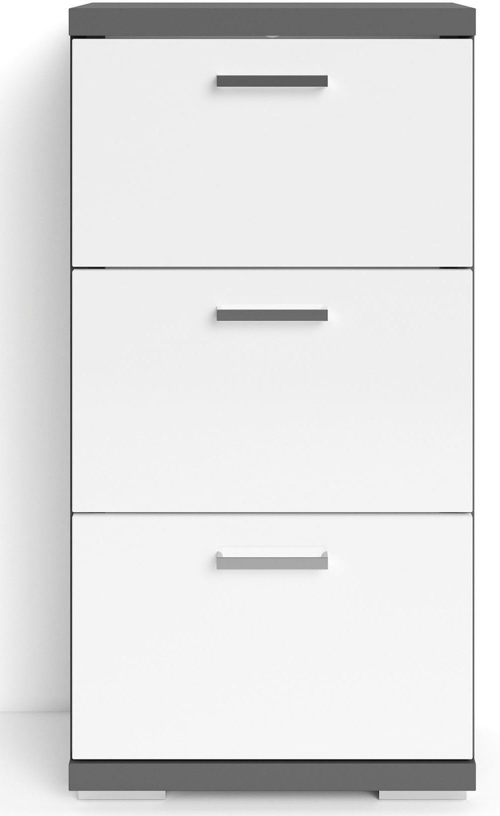 byLIVING Badkommode Nebraska, Breite 35 cm, Badezimmerschrank mit Metallgriffen, 3 Schubladen