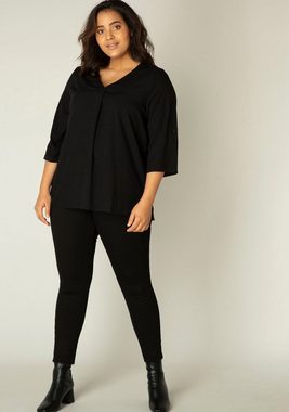 Base Level Curvy Shirtbluse Yanina mit V-Ausschnitt