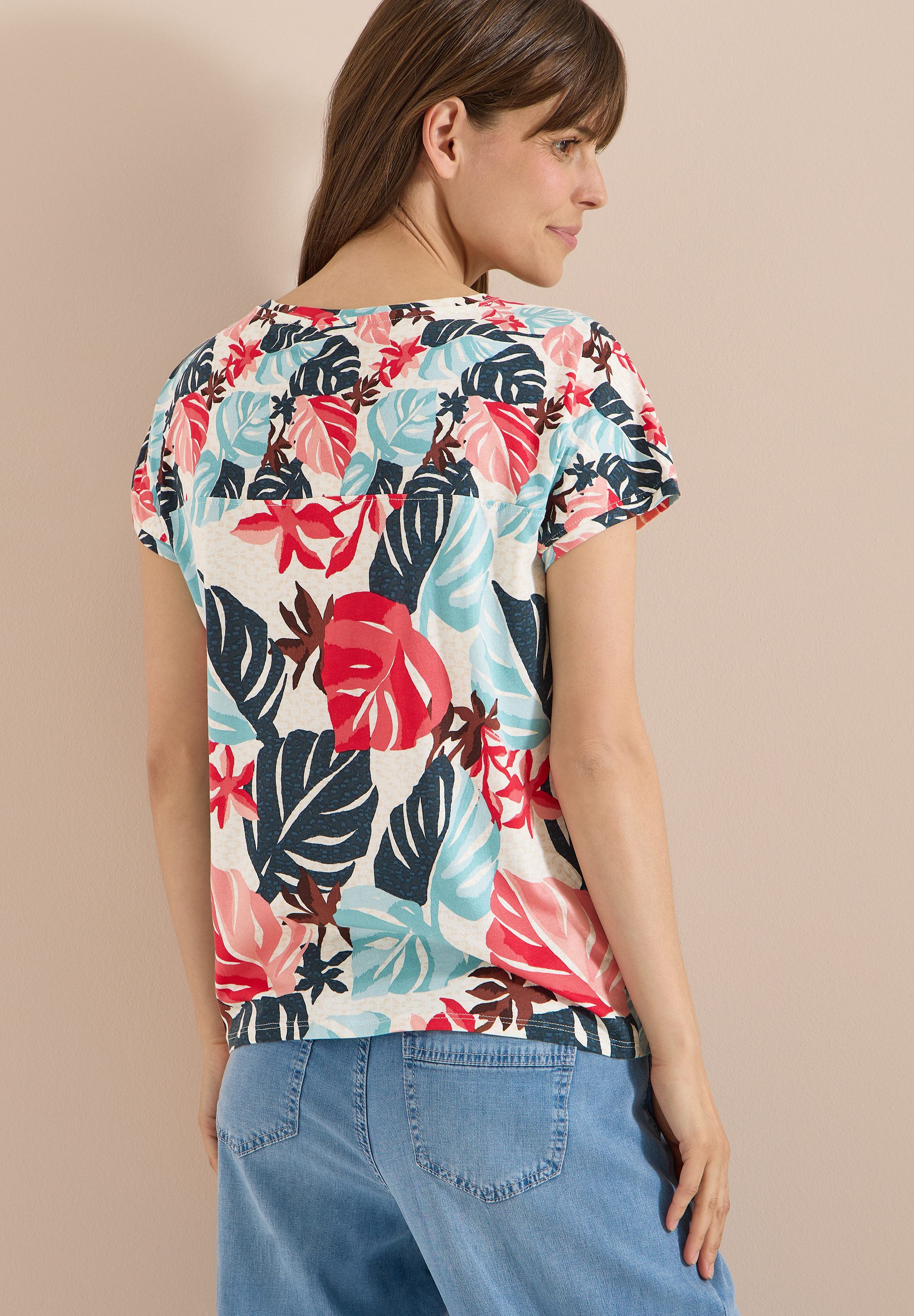 CECIL Kurzarmshirt Sommershirt mit U-Boot-Ausschnitt und Print